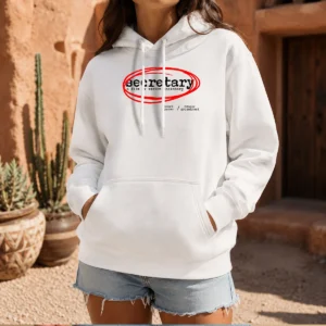 Awesome Secretary A Film By Steven Shainberg Hoodie in black with front graphic print, unisex pullover style