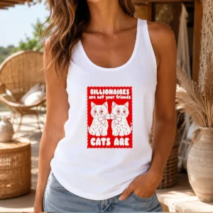 Funny Billionaires Are Not Your Friends Cats Are Kitten Tank Top