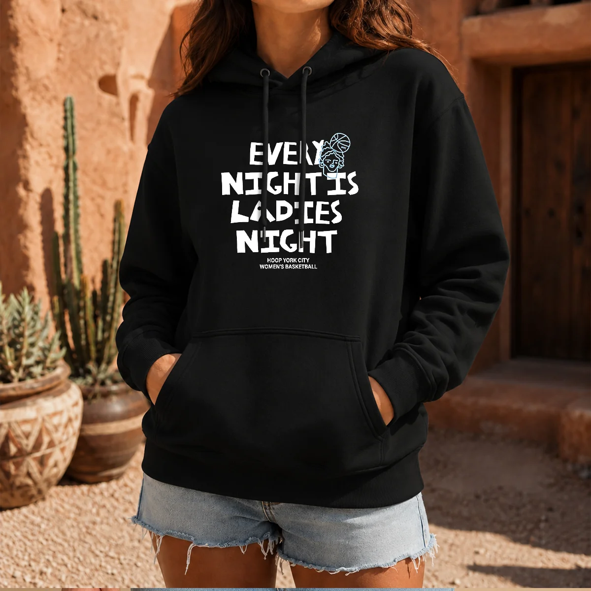 Funny Every Night Is Ladies Night Hoop York City Women'S Basketball Hoodie