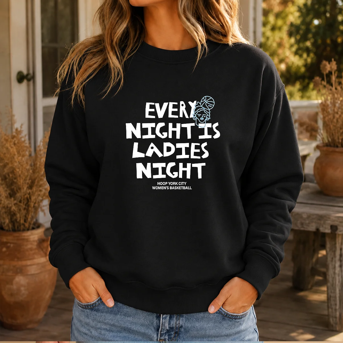 Funny Every Night Is Ladies Night Hoop York City Women'S Basketball Sweater