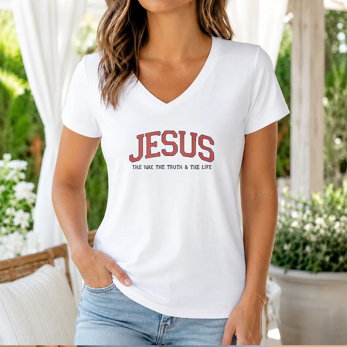 Funny Jesus The Way The Truth V-Neck Shirt Funny Jesus The Way The Truth V-Neck Shirt
