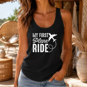Funny My First Plane Ride Tank Top