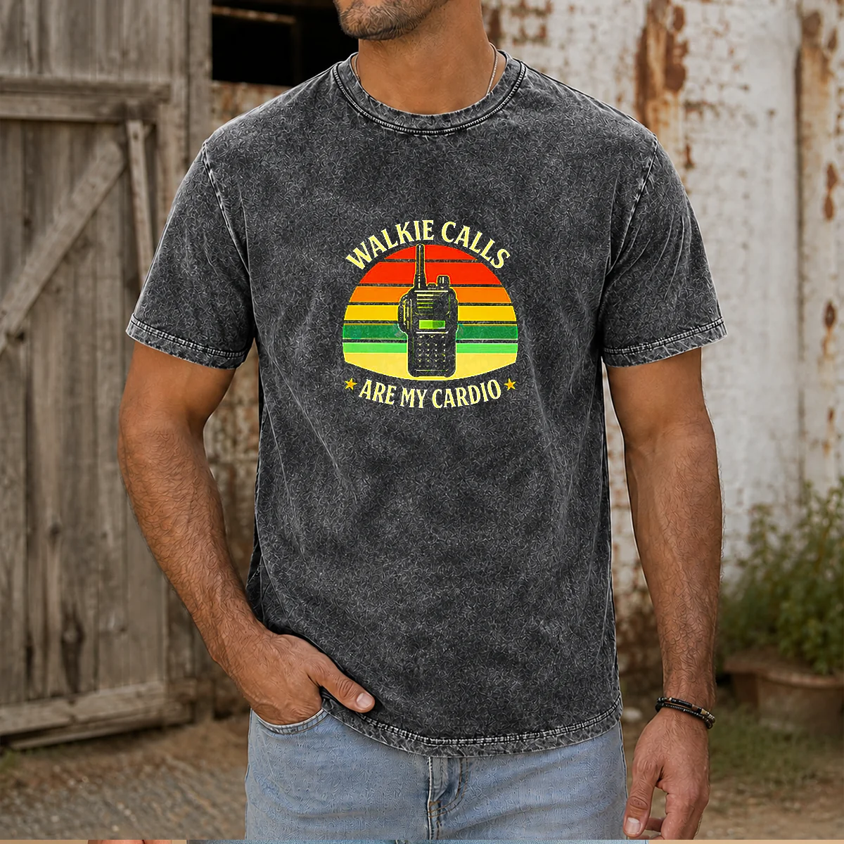 Funny Walkie Calls Are My Cardio Geek Washed T-Shirt