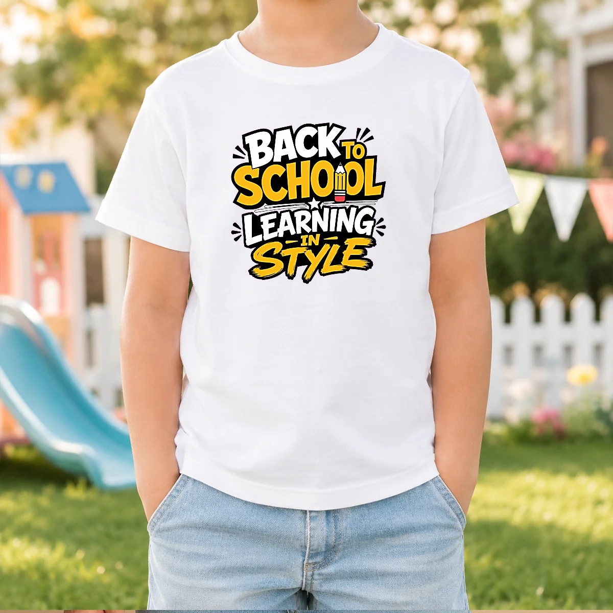 Good Back To School Learning In Style Silhouette Kids T-Shirt