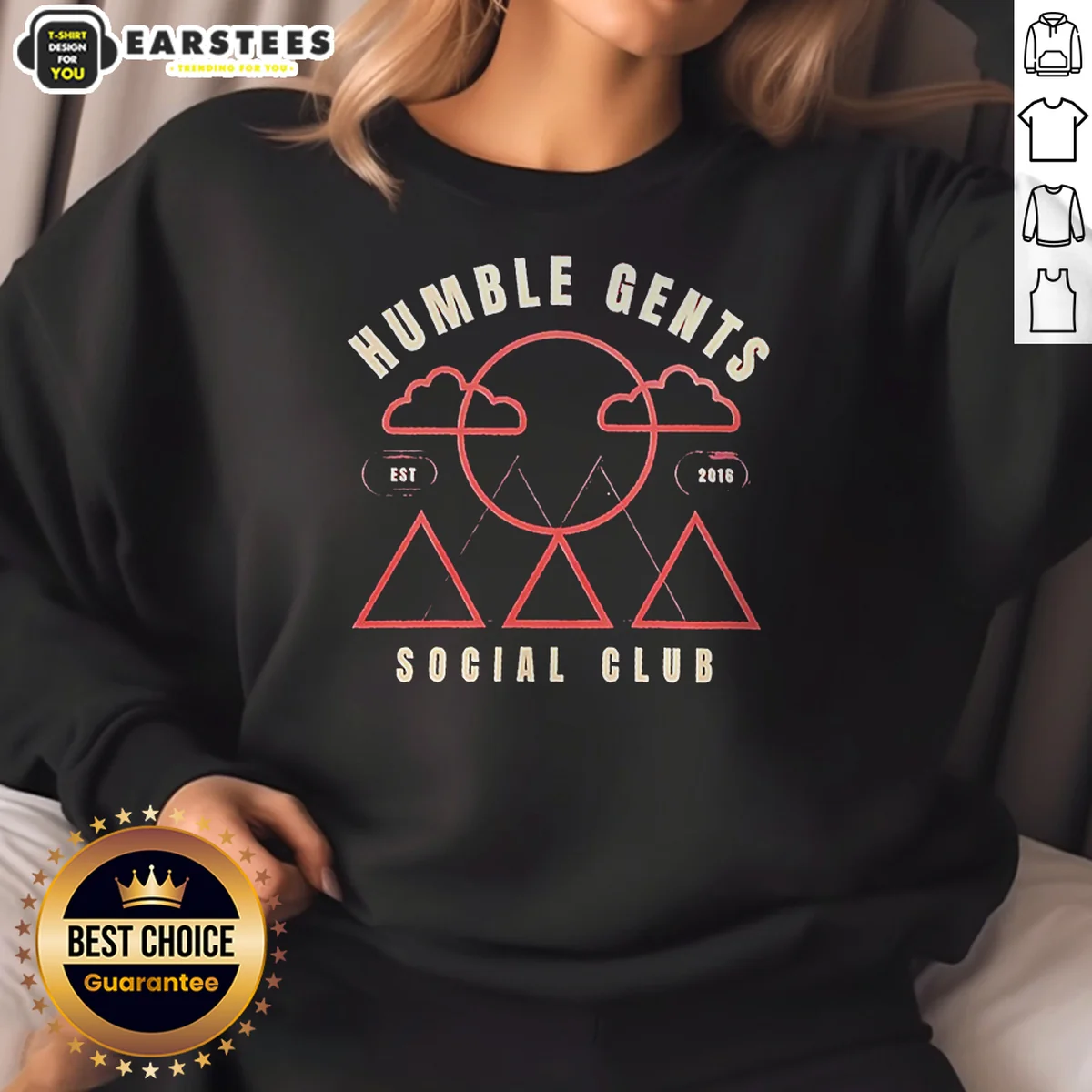 Good Humble Gents Social Club EST 2016 Mountains Clouds Sun Sweatshirt