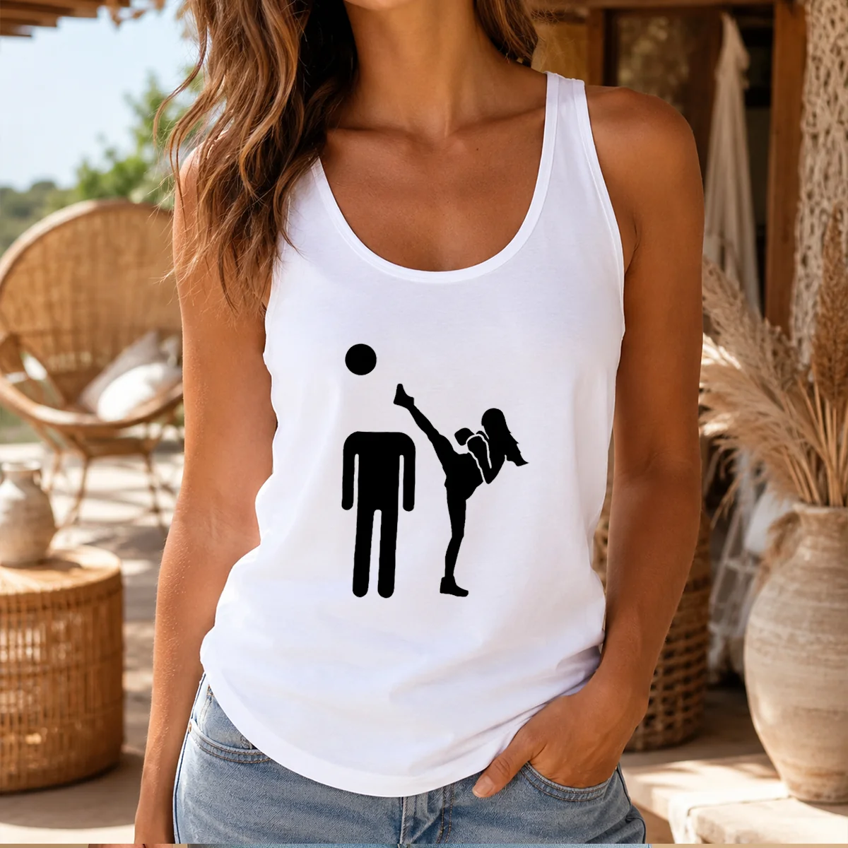 Good Kick Him Funny Tank Top