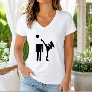 Good Kick Him Funny V-Neck Shirt