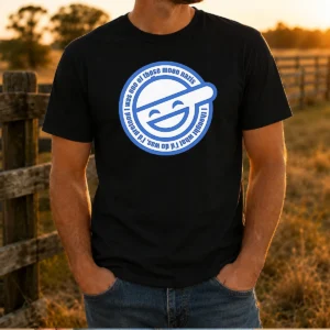 Good Laughing Man Ghost In The Shell I Was One Of Those Moon Nazis I Thought What I'D Do Was t shirt in black, front view with bold graphic print