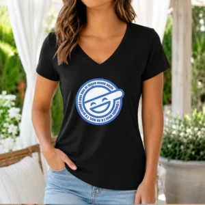 Good Laughing Man Ghost In The Shell I Was One Of Those Moon Nazis I Thought What I'D Do Was V-Neck Shirt