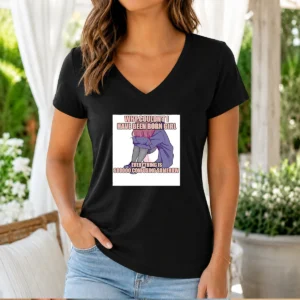 Good Why Couldn'T I Have Been Born Girl Everything Is So Confusing Somehow V Neck Shirt in black, casual women's v neck tee
