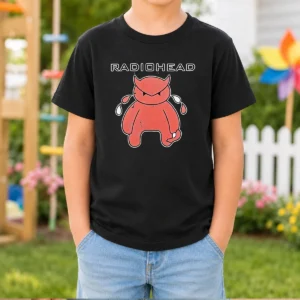 Nice Radiohead Distressed Crying Devil Character Kids T-Shirt
