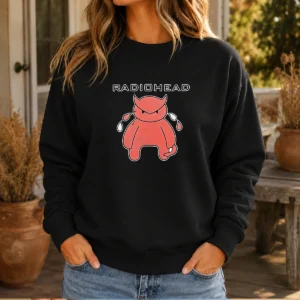 Nice Radiohead Distressed Crying Devil Character Sweater