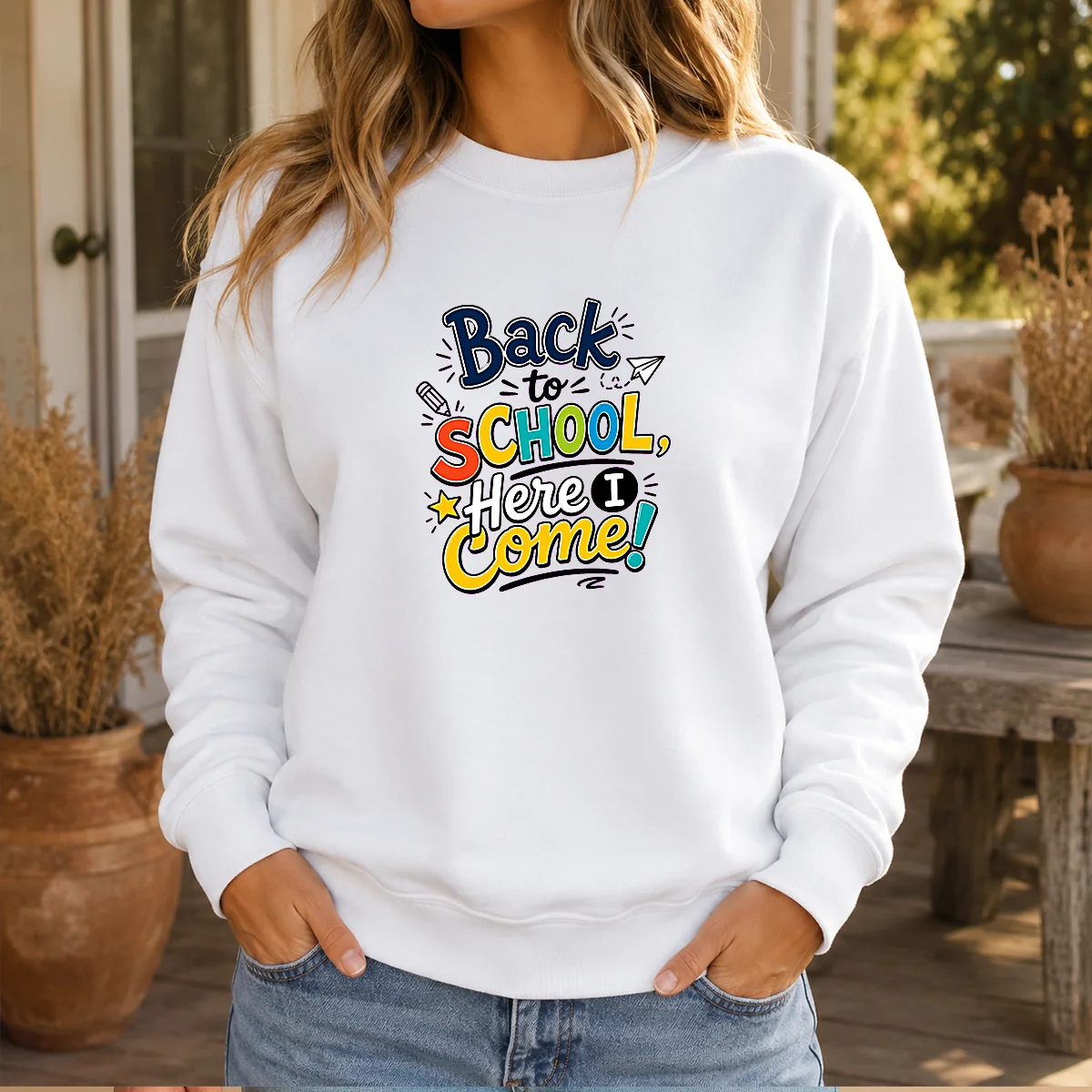 Official Back To School Here I Come Line Art Sweater