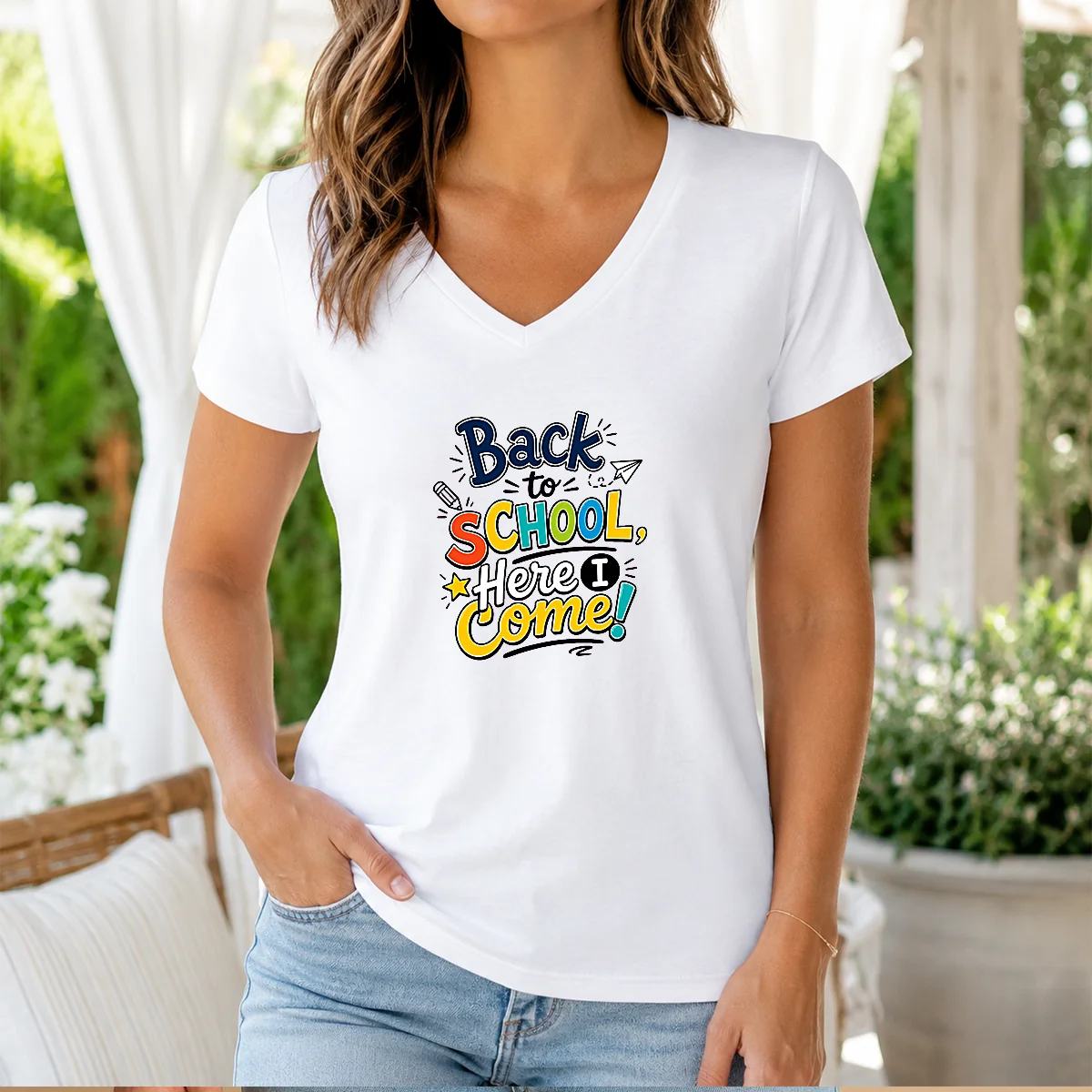 Official Back To School Here I V-Neck Shirt Official Back To School Here I V-Neck Shirt