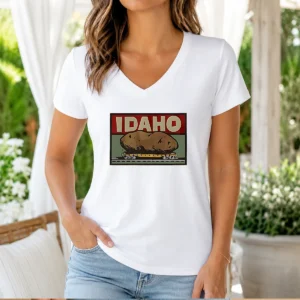Official Idaho Spud Railcar Potato V-Neck Shirt