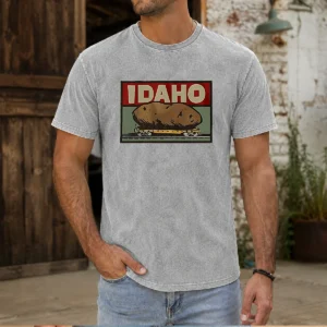 Official Idaho Spud Railcar Potato Washed T-Shirt