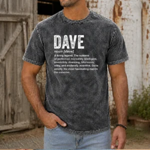Official Personalized Definition Funny Dave Geek Washed T-Shirt