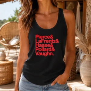 Official Pierce And Lafrentz And Haase And Pollard And Vaughn Kansas Jayhawks Basketball Roster Tank Top