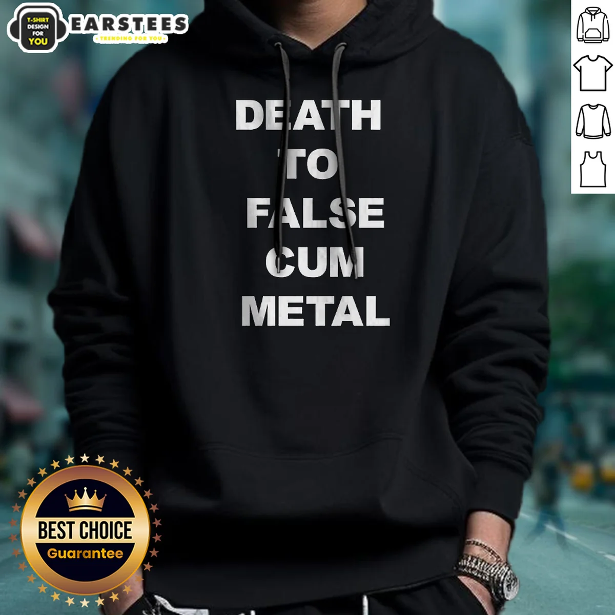 Original Death To False Cum Metal Metalhead Parody Hoodie