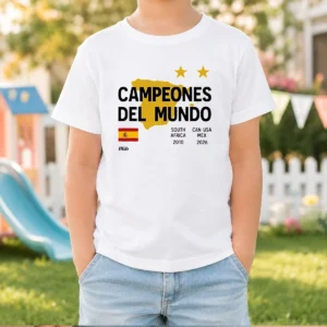 Original Spain Campeones Del Mundo 2010 South Africa And 2026 World Cup Kids T-Shirt
