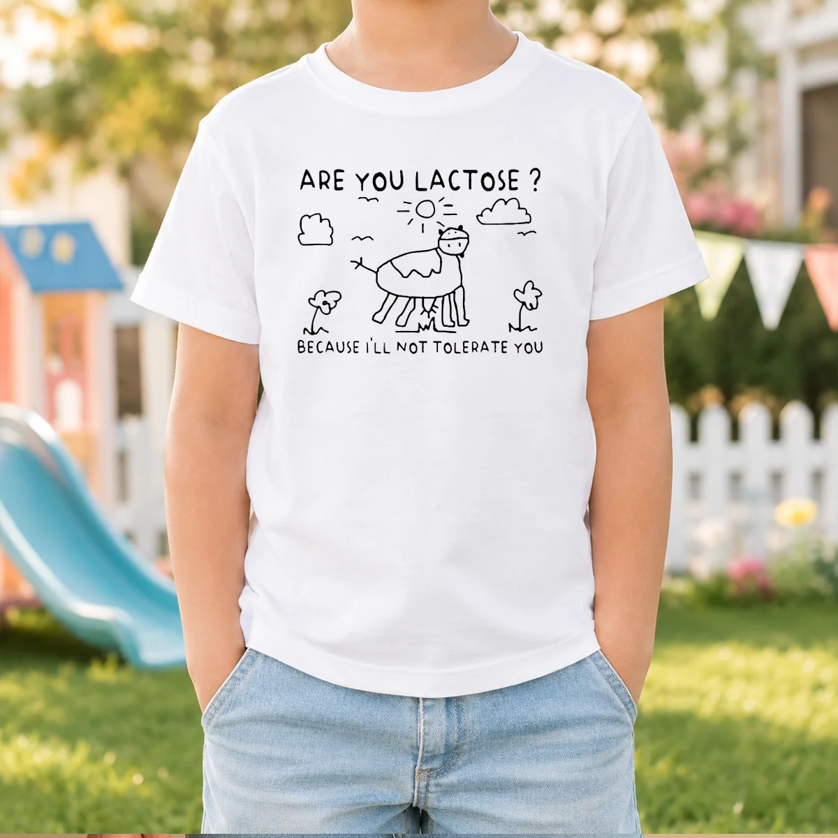 Premium Are You Lactose Because Ill Not Tolerate You Cow Kids T-Shirt