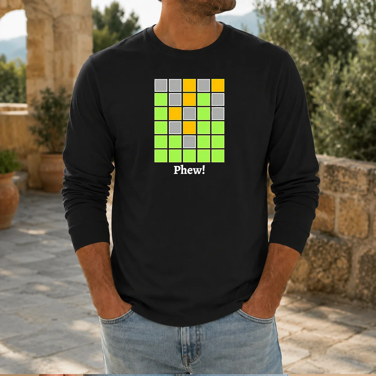 Premium Minesweeper Phew Grid Long Sleeve Shirt