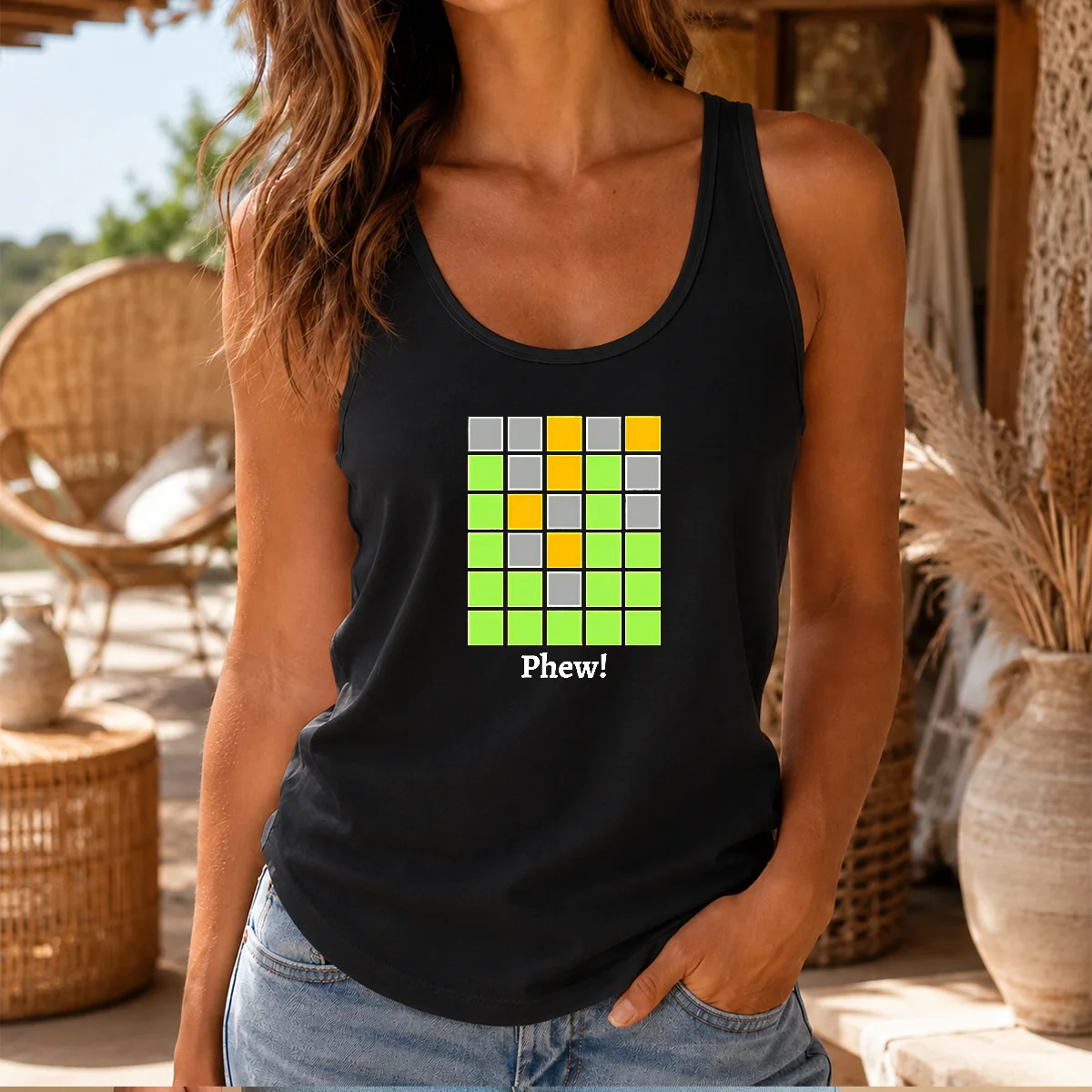 Premium Minesweeper Phew Grid Tank Top