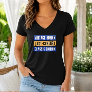 Premium Vintage Human Last Century Classic Edition V-Neck Shirt