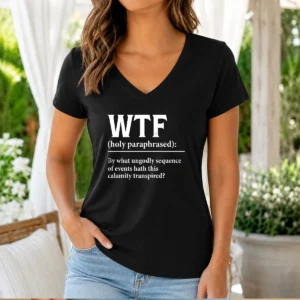 Premium WTF Holy Paraphrased V-Neck Shirt