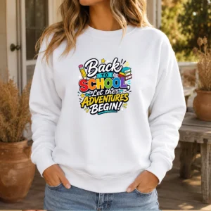 Pretty Back To School Adventures Typography Sweater