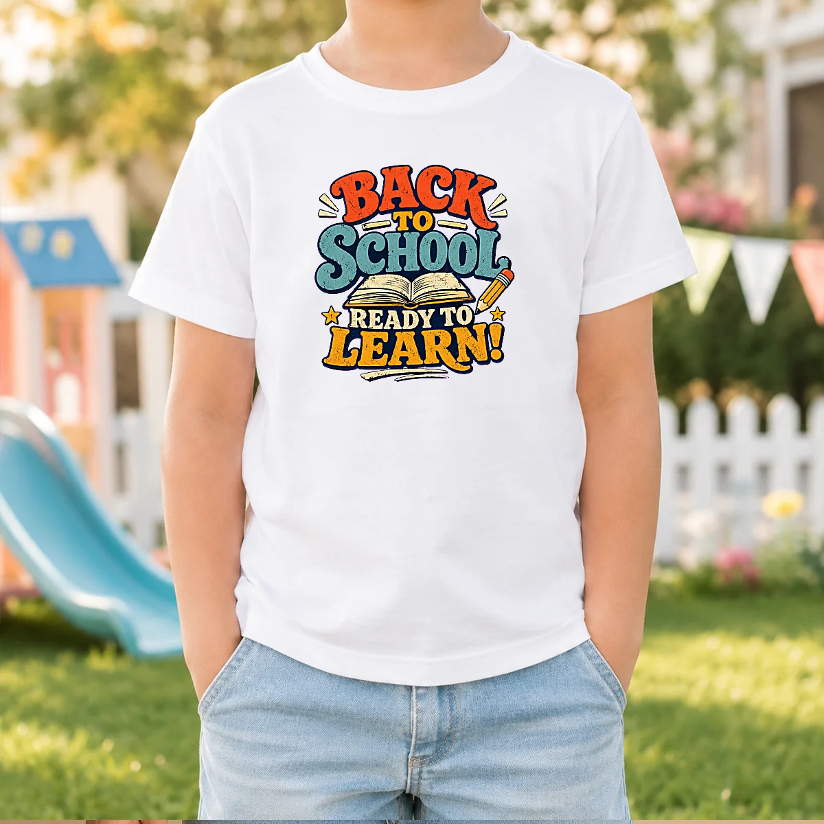 Pretty Back To School Ready To Learn Vintage Kids T-Shirt