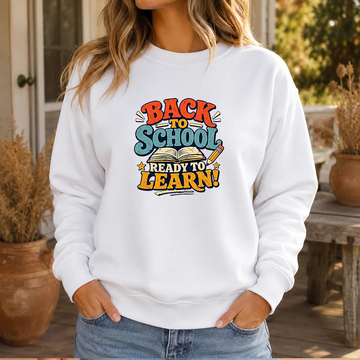 Pretty Back To School Ready To Learn Vintage Sweater