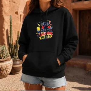 Pretty Back To School Vibes Excited Student Silhouette Hoodie
