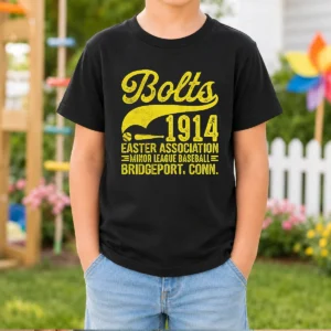 Pretty Bridgeport Bolts Connecticut Vintage Baseball Team Kids T-Shirt