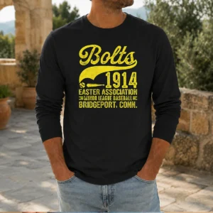 Pretty Bridgeport Bolts Connecticut Vintage Baseball Team Long Sleeve Shirt