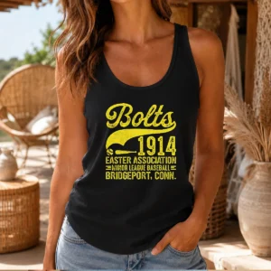 Pretty Bridgeport Bolts Connecticut Vintage Baseball Team Tank Top