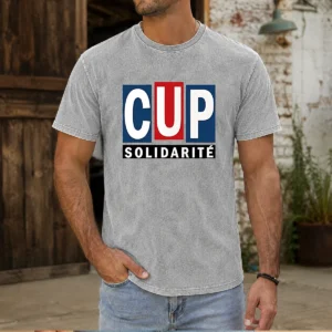 Pretty CUP Solidarity Red White Blue Logo Washed T-Shirt