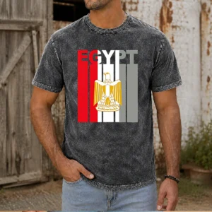 Pretty Egypt Flag Eagle Coat Of Arms Washed T-Shirt