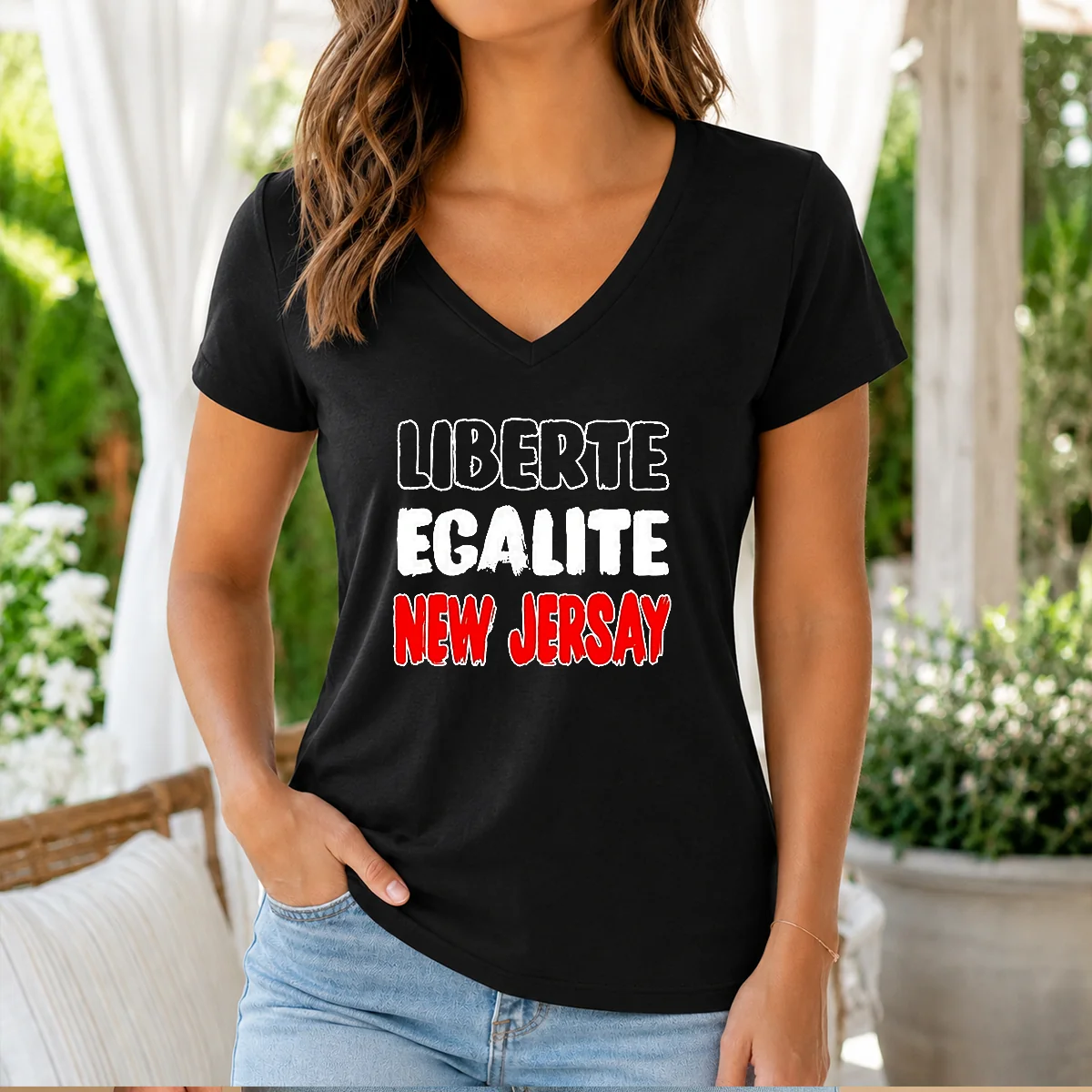 Pretty Liberte Egalite New V-Neck Shirt Pretty Liberte Egalite New V-Neck Shirt
