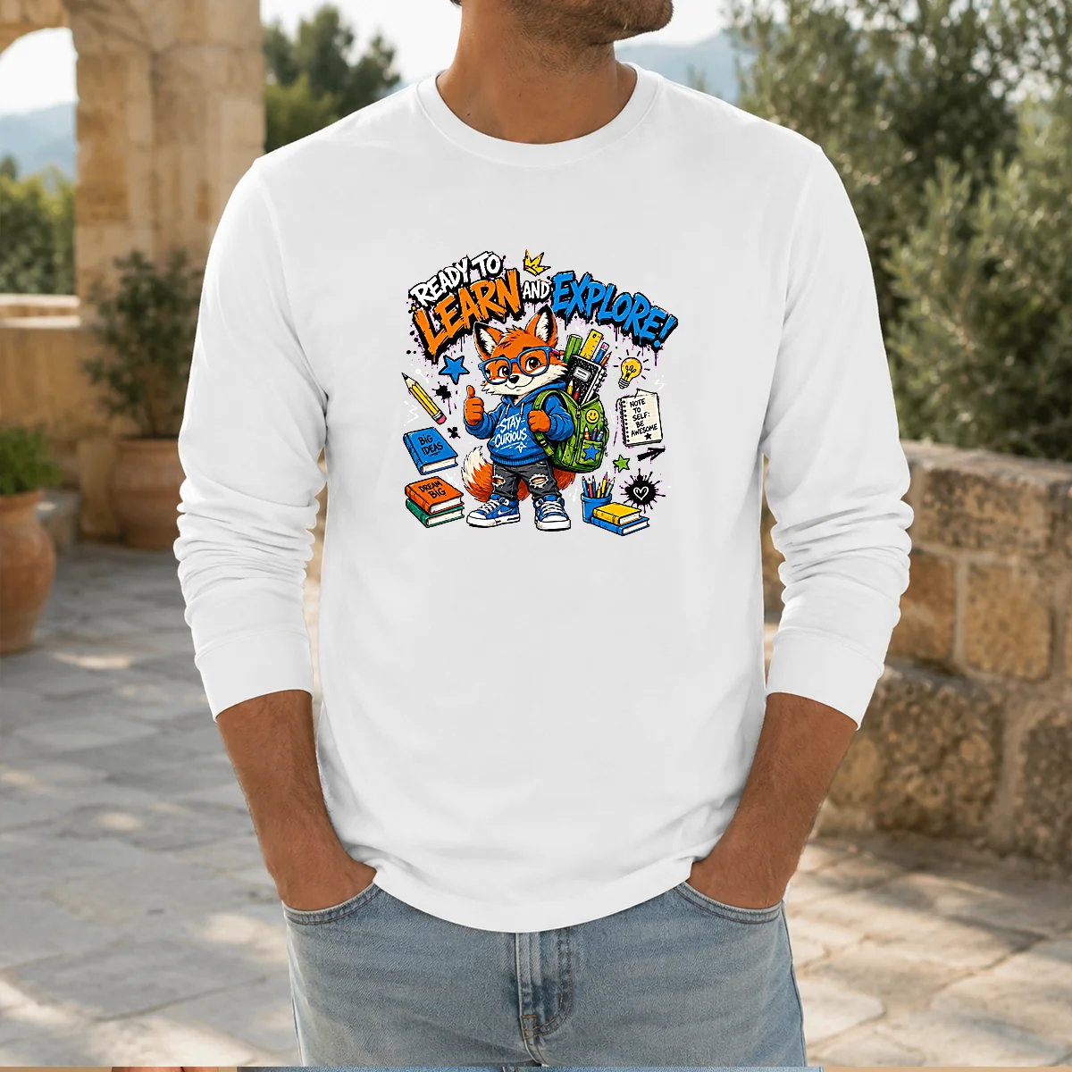 Top Back To School Fashion Fox Long Sleeve Shirt
