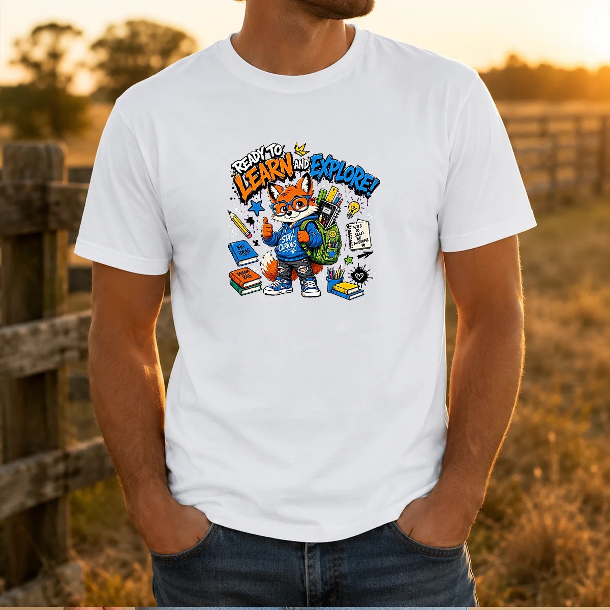 Top Back To School Fashion Fox Shirt Top Back To School Fashion Fox Shirt