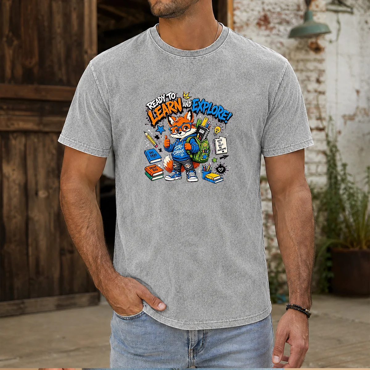 Top Back To School Fashion Fox Washed T-Shirt