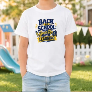 Top Back To School Gear Up For Learning Retro Distressed Kids T-Shirt