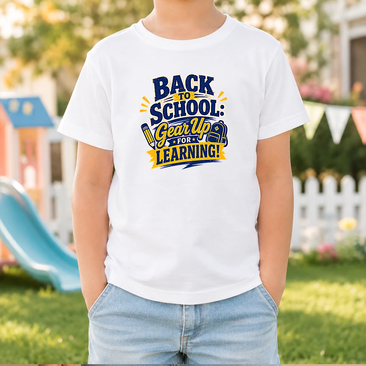 Top Back To School Gear Up For Learning Retro Distressed Kids T-Shirt