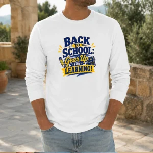 Top Back To School Gear Up For Learning Retro Distressed Long Sleeve Shirt