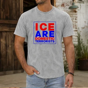 Top ICE Are Domestic Terrorists Washed T-Shirt